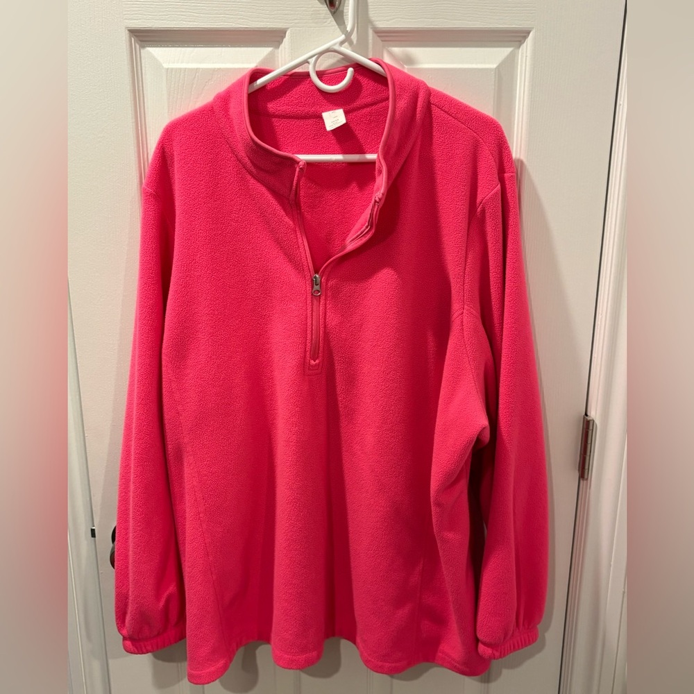 LIVI Active 26/28 Hot Pink Pull Over Half-Zip Fleece-Lane Bryant